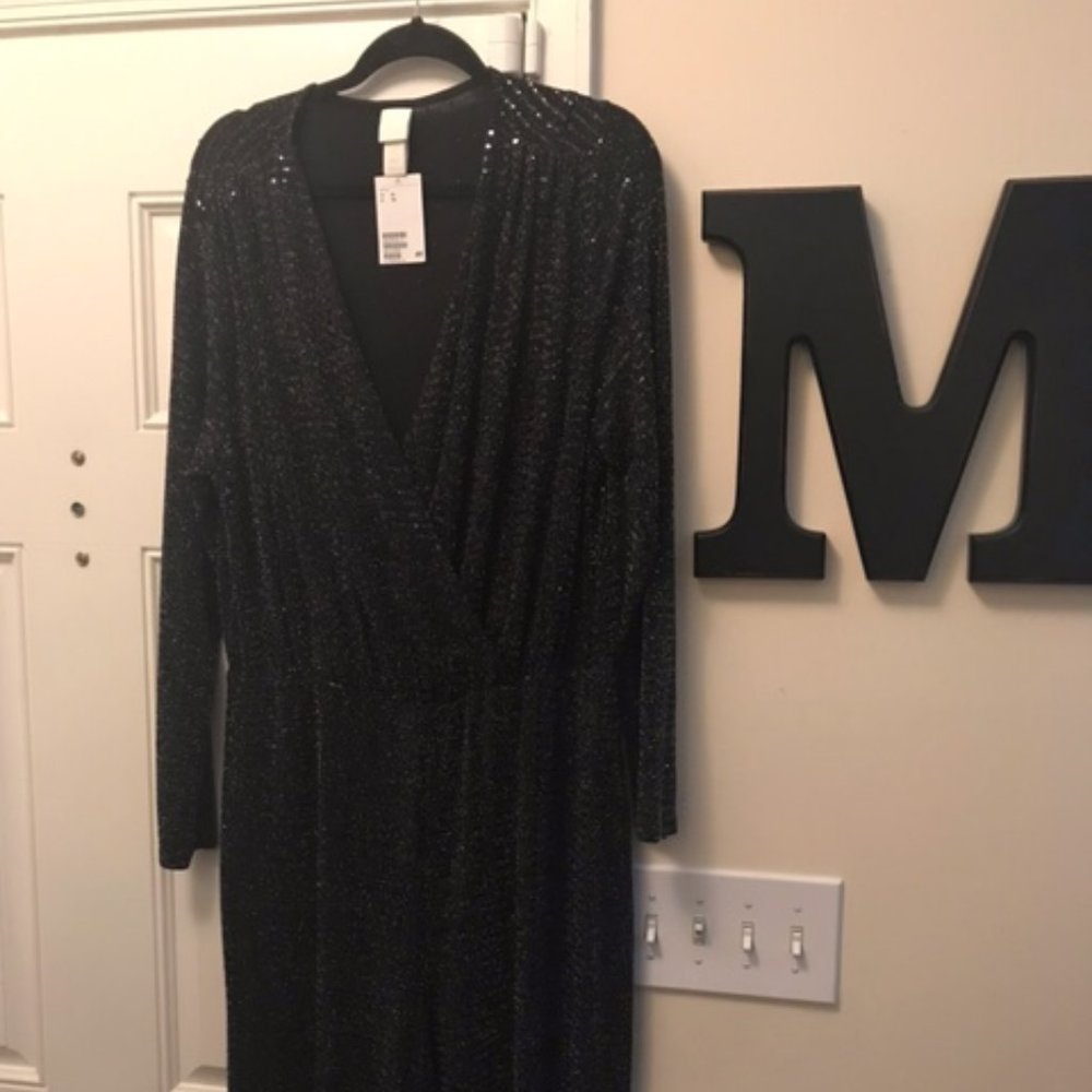 NWT H&M Sequined Wide Leg Jumpsuit XL